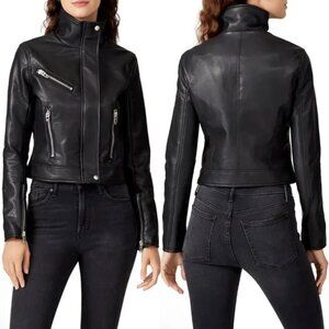 NEW BLANK NYC Essentials FAUX Leather Moto Jacket Size M Biker Edgy Black $99